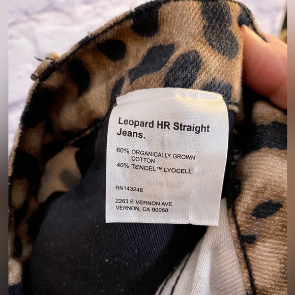 Reformation Leopard Print High-Rise Straight Jeans Size 25 - Picture 7 of 13